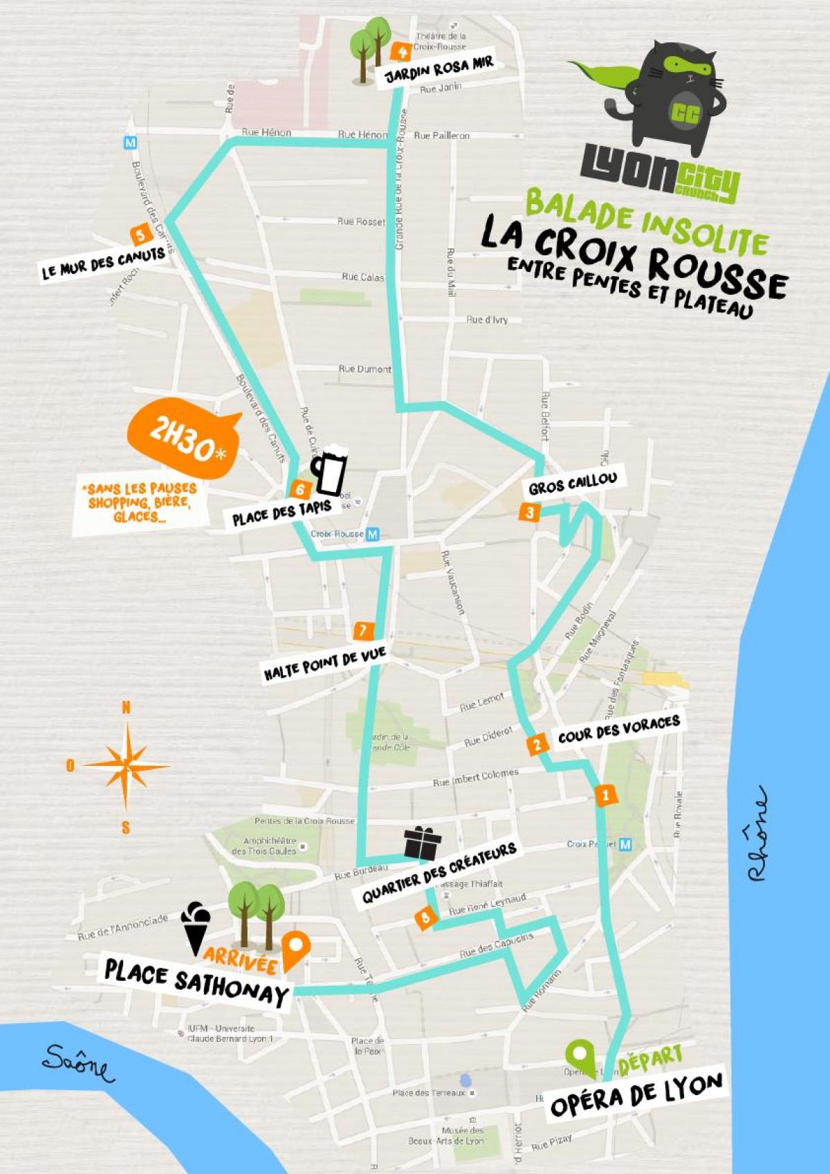 mapa de croix rousse Lyon 