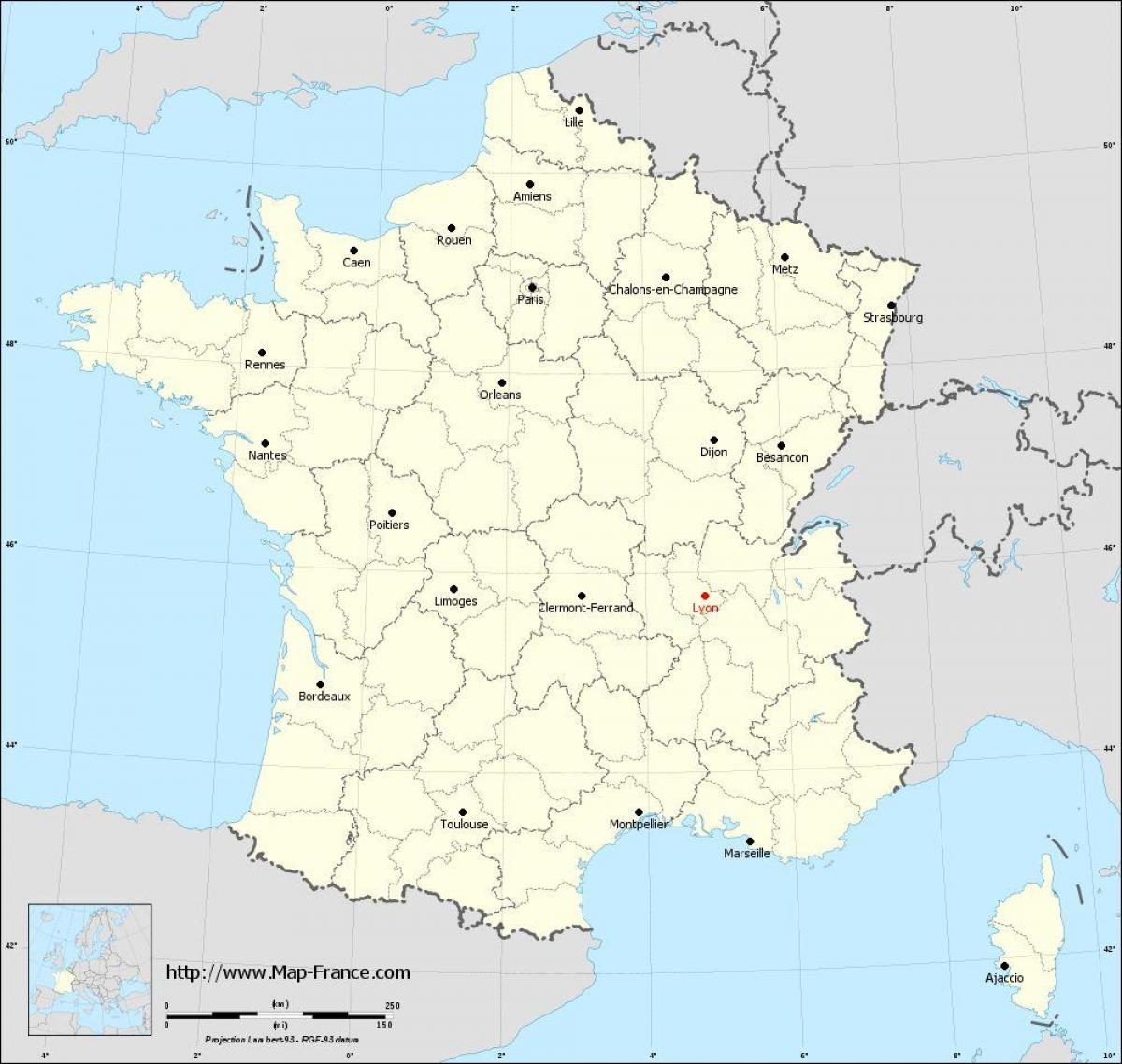 Lyon no mapa