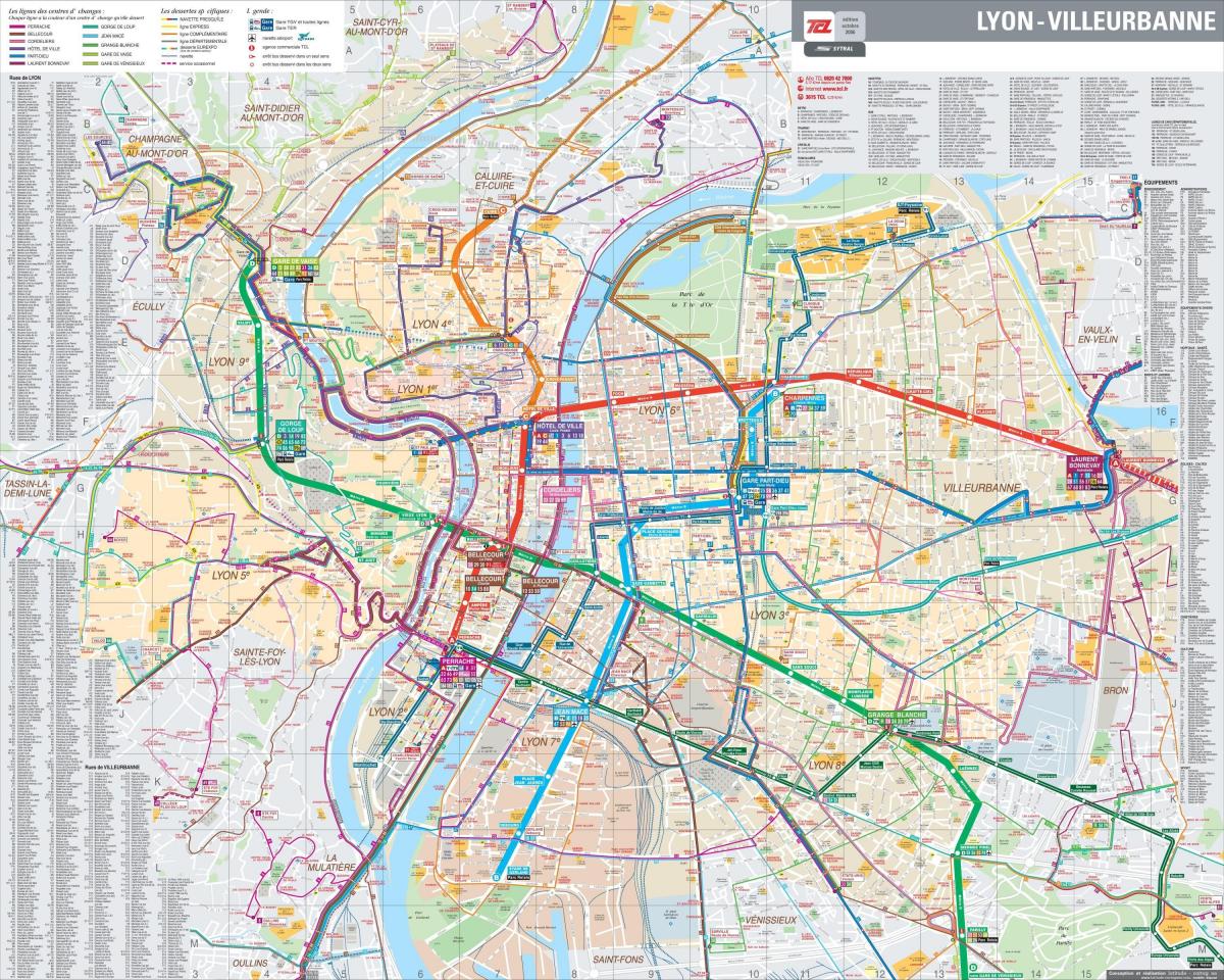 Lyon autobús mapa