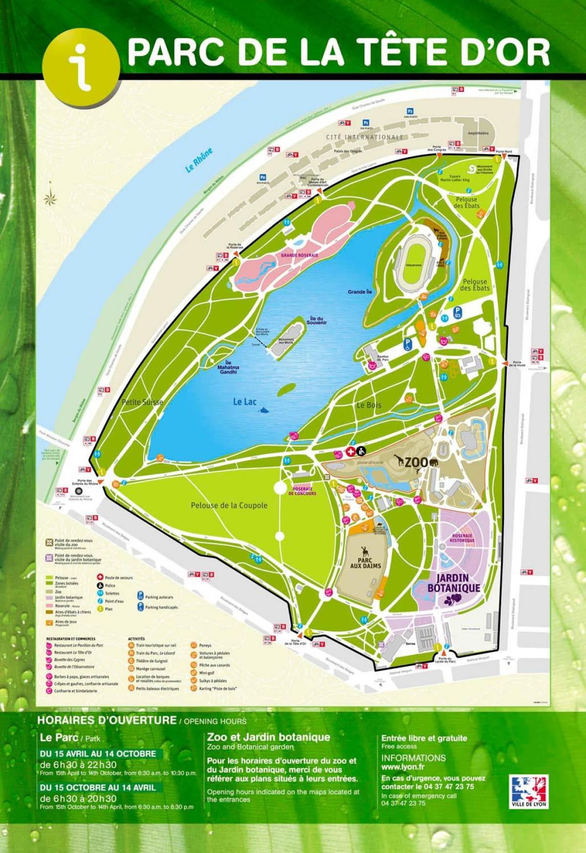 mapa de Lyon parque