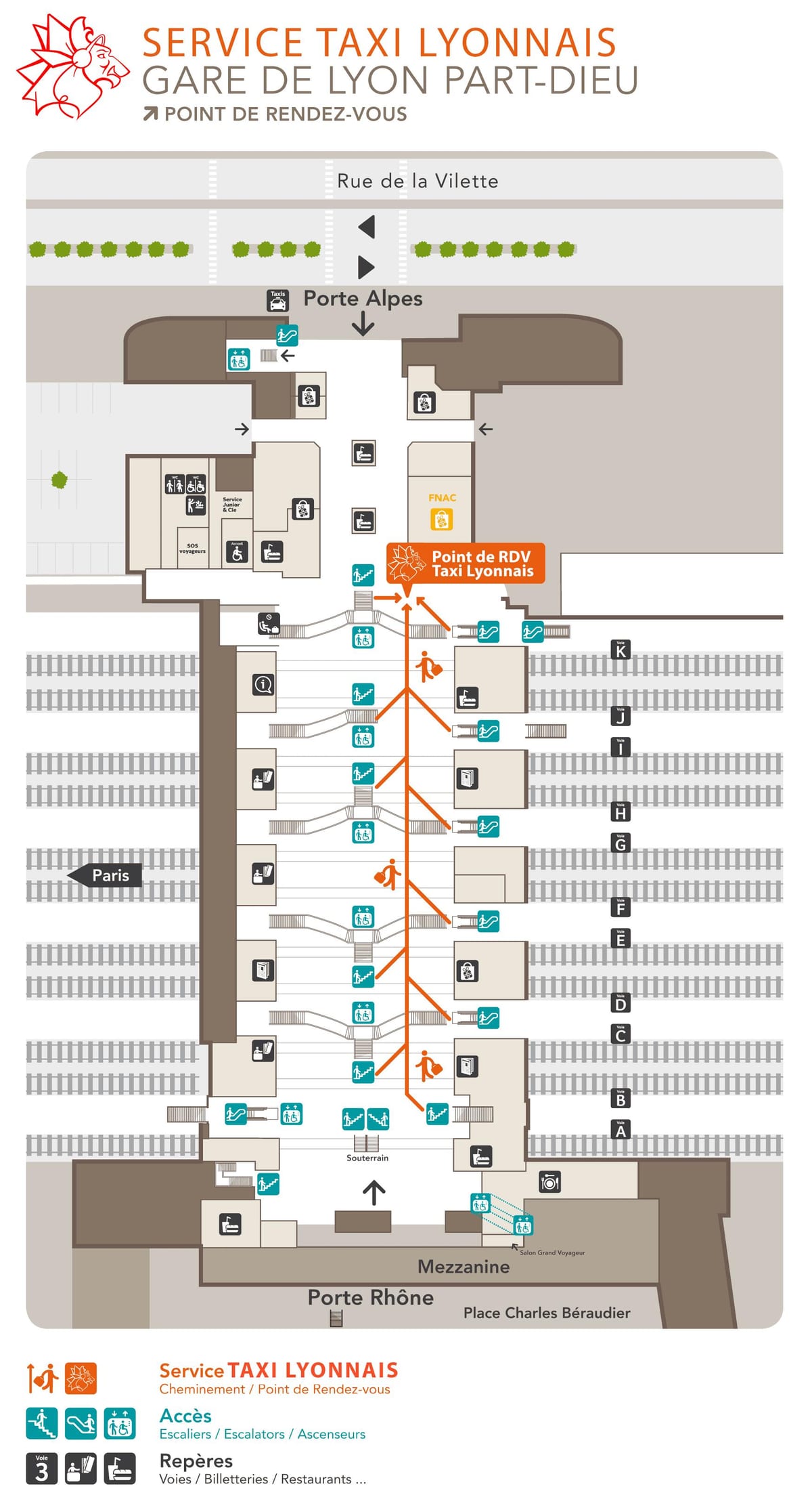 mapa de Lyon tgv estación