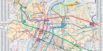 Lyon, francia autobús mapa