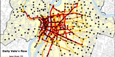 Mapa de velov estación de Lyon
